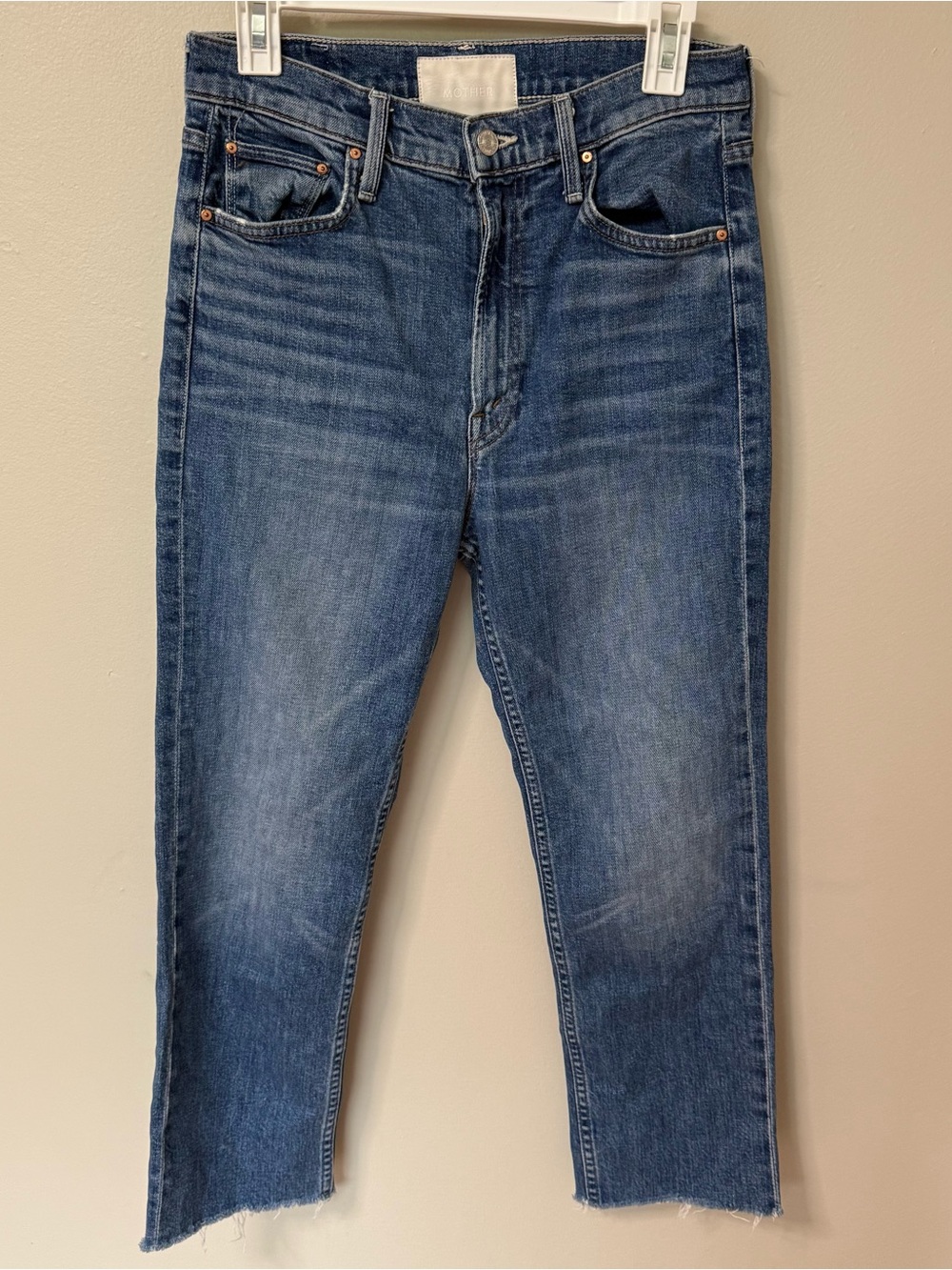 Mother Superior High Waisted Rider Ankle in Running with Scissors Denim Size 29